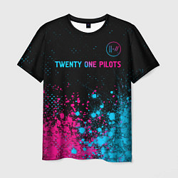 Футболка мужская Twenty One Pilots - neon gradient: символ сверху, цвет: 3D-принт