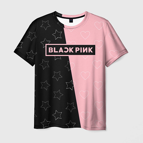 Мужская футболка Blackpink - hearts and stars / 3D-принт – фото 1