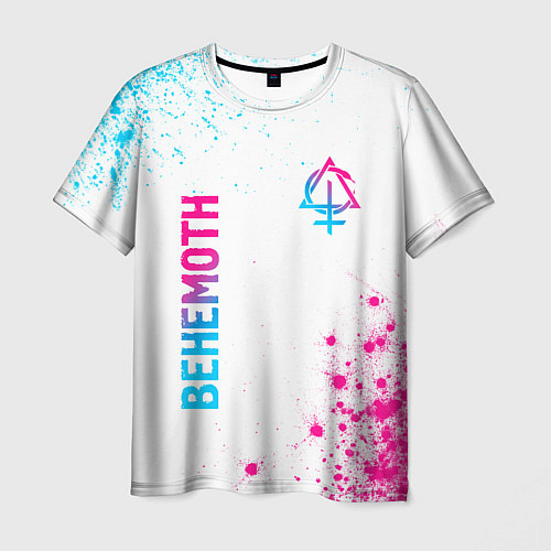 Мужская футболка Behemoth neon gradient style: надпись, символ / 3D-принт – фото 1