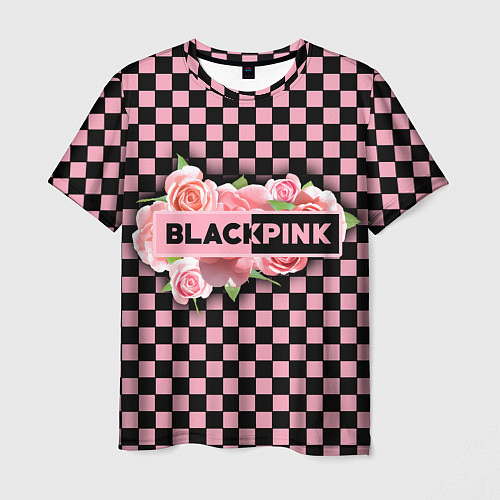 Мужская футболка Blackpink logo roses / 3D-принт – фото 1