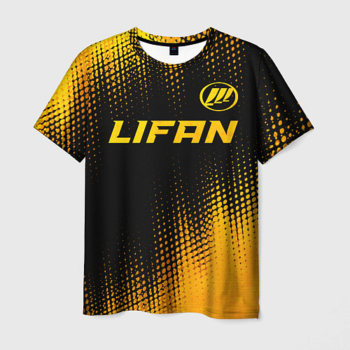 Мужская футболка Lifan - gold gradient: символ сверху / 3D-принт – фото 1
