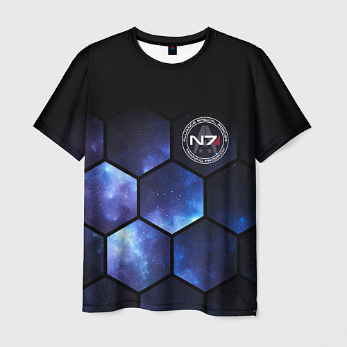 Мужская футболка Mass Effect - N7 - Космос / 3D-принт – фото 1