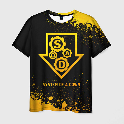 Мужская футболка System of a Down - gold gradient / 3D-принт – фото 1