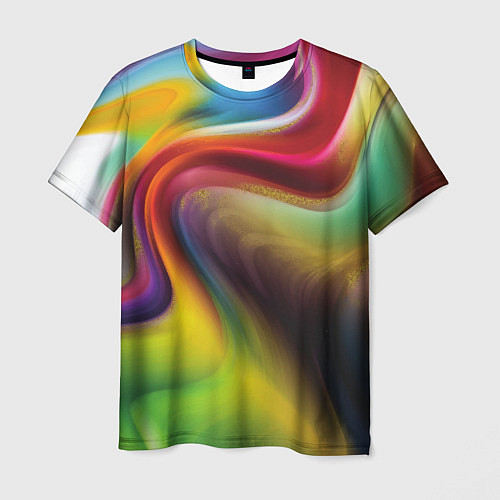Мужская футболка Rainbow waves / 3D-принт – фото 1