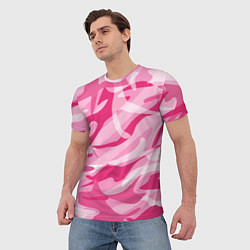 Футболка мужская Камуфляж в розовом, цвет: 3D-принт — фото 2