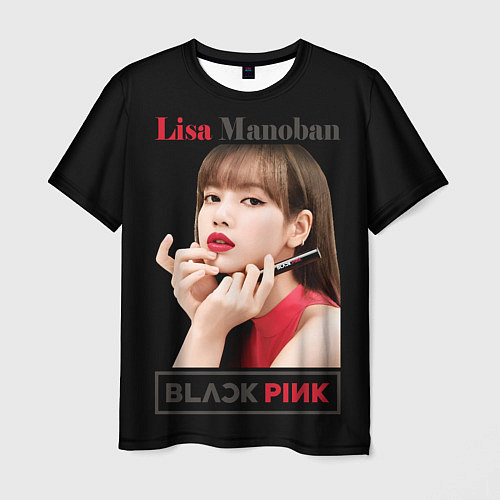 Мужская футболка Blackpink Lisa paints lips / 3D-принт – фото 1