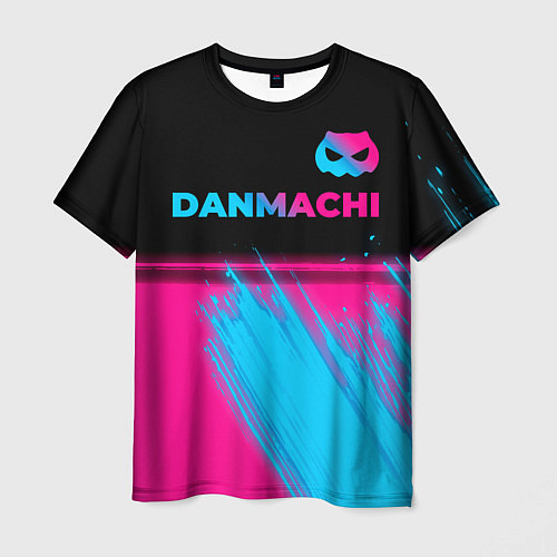 Мужская футболка DanMachi - neon gradient: символ сверху / 3D-принт – фото 1