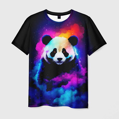 Мужская футболка Панда и краски / 3D-принт – фото 1