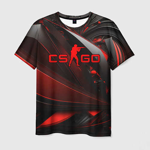 Мужская футболка CS GO red and black / 3D-принт – фото 1