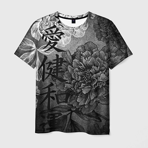 Мужская футболка Flowers - japanese art / 3D-принт – фото 1