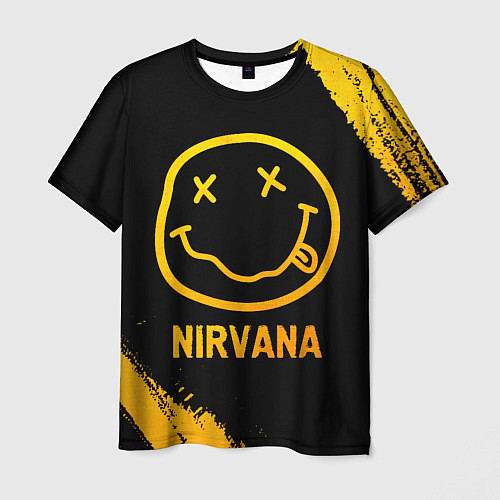 Мужская футболка Nirvana - gold gradient / 3D-принт – фото 1