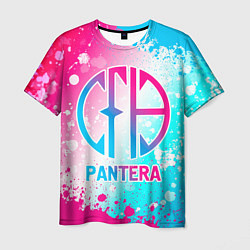 Футболка мужская Pantera neon gradient style, цвет: 3D-принт