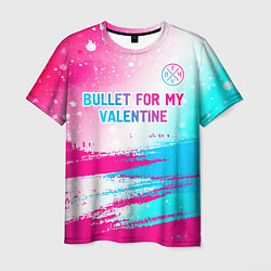 Футболка мужская Bullet For My Valentine neon gradient style: симво, цвет: 3D-принт