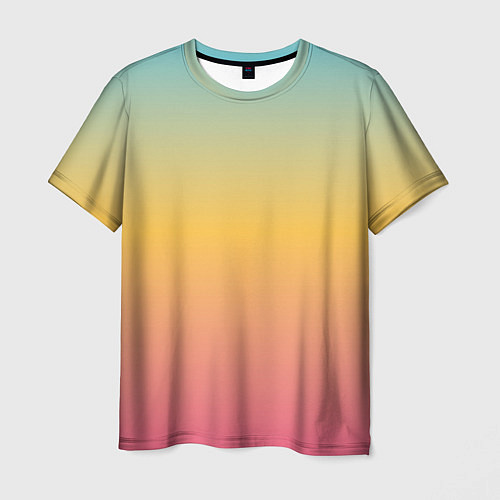 Мужская футболка Градиент Персиковый закат / 3D-принт – фото 1