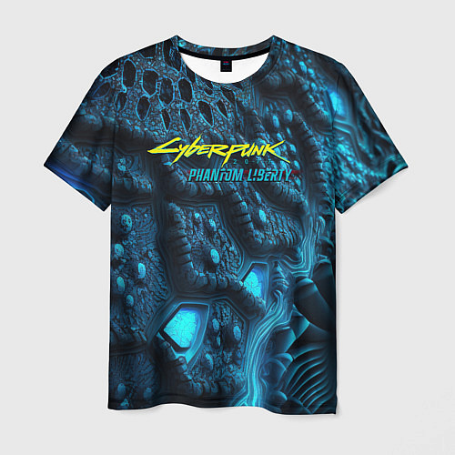 Мужская футболка Cyberpunk ice blue / 3D-принт – фото 1