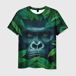 Мужская футболка Горилла в кустах