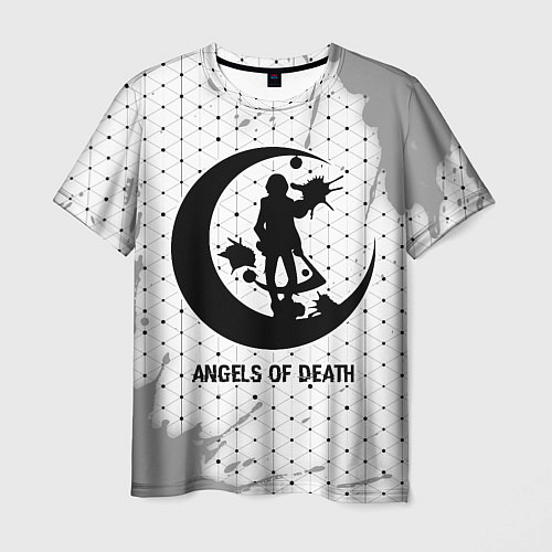 Мужская футболка Angels of Death glitch на светлом фоне / 3D-принт – фото 1