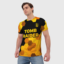 Футболка мужская Tomb Raider - gold gradient: символ сверху, цвет: 3D-принт — фото 2