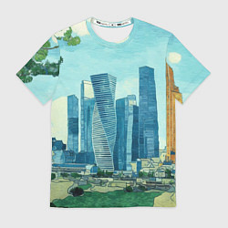 Футболка мужская Москва-сити Ван Гог, цвет: 3D-принт