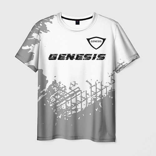 Мужская футболка Genesis speed на светлом фоне со следами шин: симв / 3D-принт – фото 1