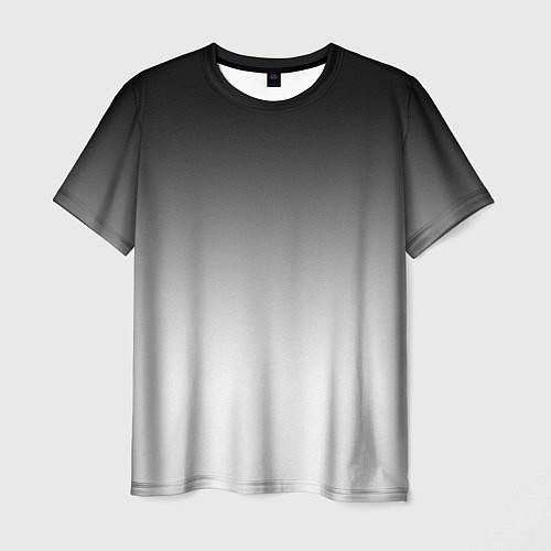 Мужская футболка Black and white gradient / 3D-принт – фото 1