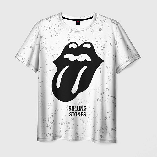 Мужская футболка Rolling Stones glitch на светлом фоне / 3D-принт – фото 1