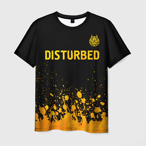 Мужская футболка Disturbed - gold gradient: символ сверху / 3D-принт – фото 1