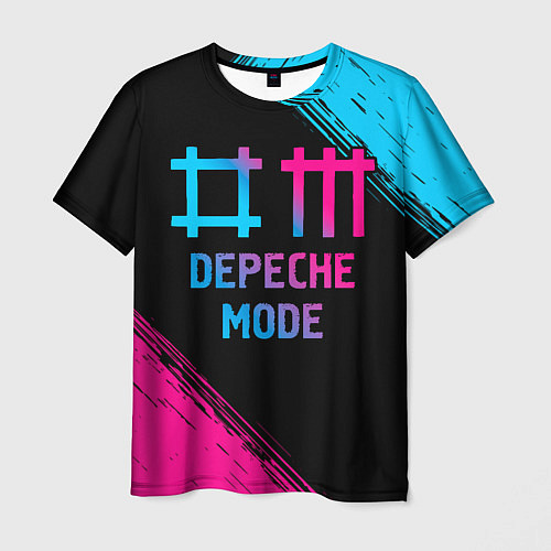 Мужская футболка Depeche Mode - neon gradient / 3D-принт – фото 1