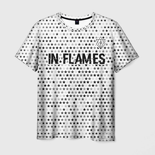 Мужская футболка In Flames glitch на светлом фоне: символ сверху / 3D-принт – фото 1
