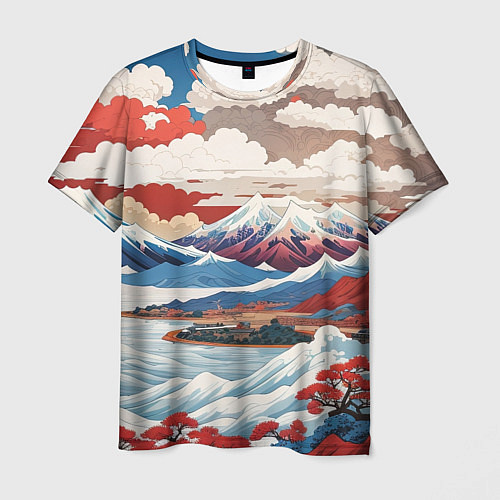 Мужская футболка Пейзаж в Японском стиле / 3D-принт – фото 1