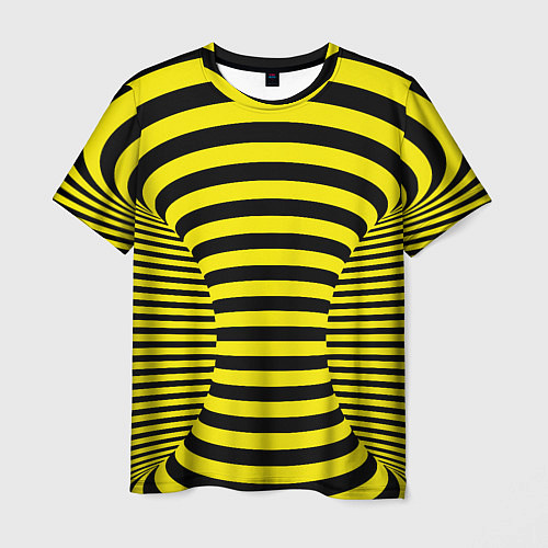 Мужская футболка Осиная талия - полосатая иллюзия / 3D-принт – фото 1