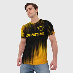 Футболка мужская Genesis - gold gradient: символ сверху, цвет: 3D-принт — фото 2