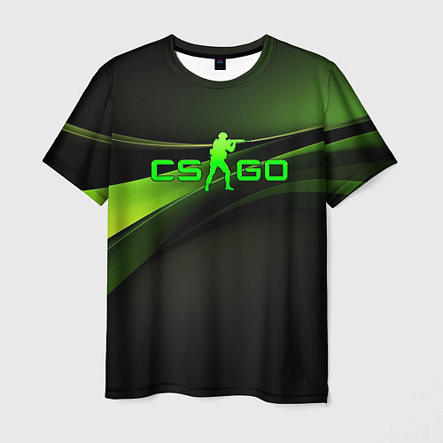 Мужская футболка CS GO black green logo / 3D-принт – фото 1