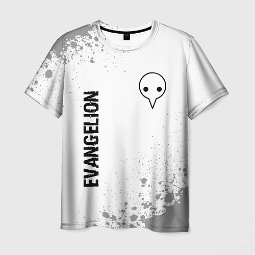 Мужская футболка Evangelion glitch на светлом фоне: надпись, символ / 3D-принт – фото 1