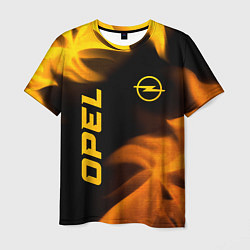Футболка мужская Opel - gold gradient: надпись, символ, цвет: 3D-принт