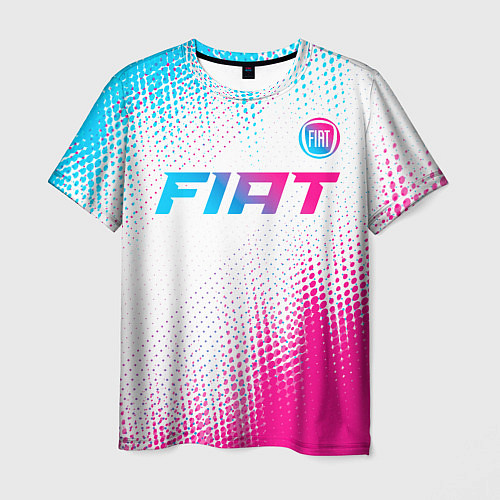 Мужская футболка Fiat neon gradient style: символ сверху / 3D-принт – фото 1