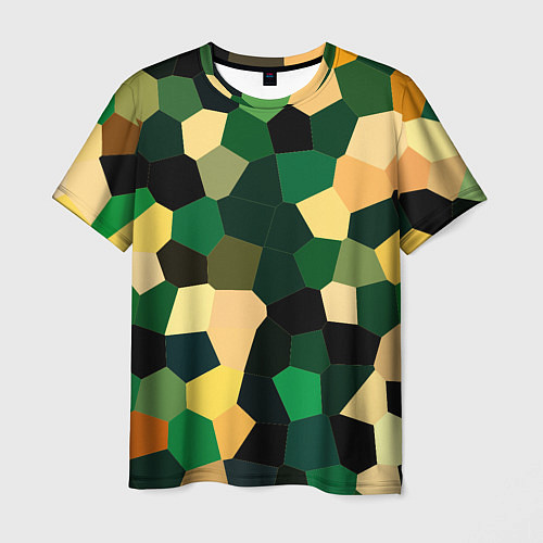 Мужская футболка Мозаика зелёный / 3D-принт – фото 1