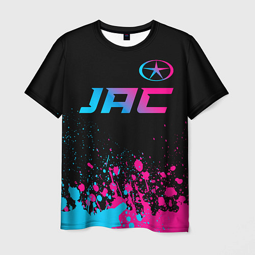 Мужская футболка JAC - neon gradient: символ сверху / 3D-принт – фото 1