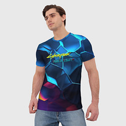 Футболка мужская Cyberpunk 2077 neon style, цвет: 3D-принт — фото 2