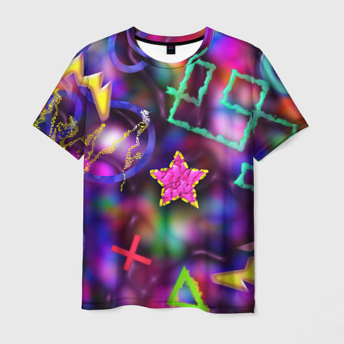 Мужская футболка Праздничный street-art со звёздочкой / 3D-принт – фото 1