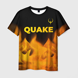Футболка мужская Quake - gold gradient: символ сверху, цвет: 3D-принт