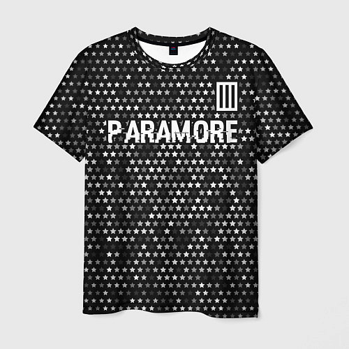 Мужская футболка Paramore glitch на темном фоне: символ сверху / 3D-принт – фото 1
