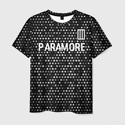 Мужская футболка Paramore glitch на темном фоне: символ сверху