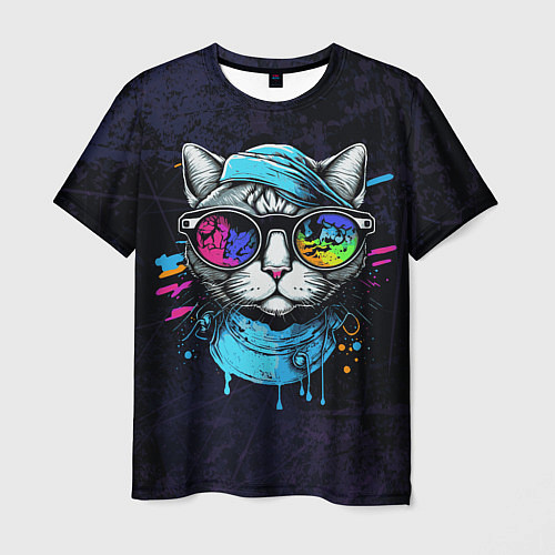 Мужская футболка Cat color / 3D-принт – фото 1
