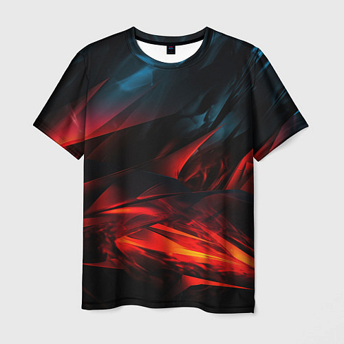 Мужская футболка Red black abstract / 3D-принт – фото 1