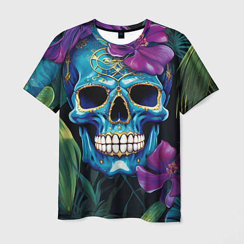 Мужская футболка Череп в джунглях / 3D-принт – фото 1