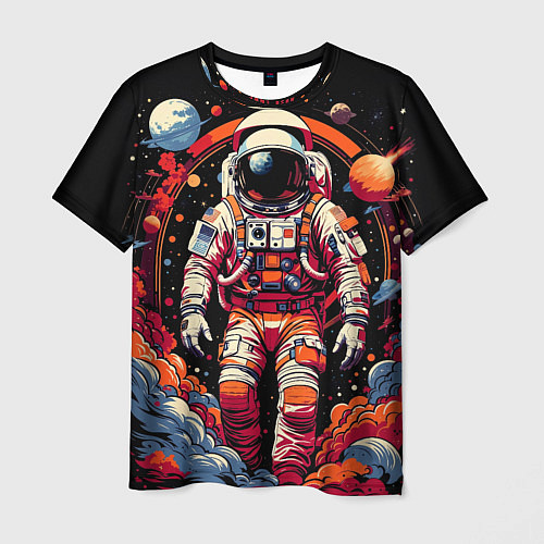 Мужская футболка Астронавт и скопление планет / 3D-принт – фото 1