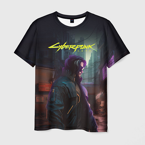 Мужская футболка Cyberpunk 2077 - Keanu Reeves / 3D-принт – фото 1