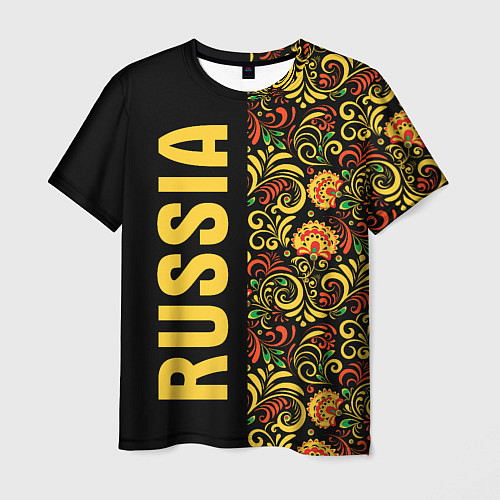 Мужская футболка Russia хохлома / 3D-принт – фото 1