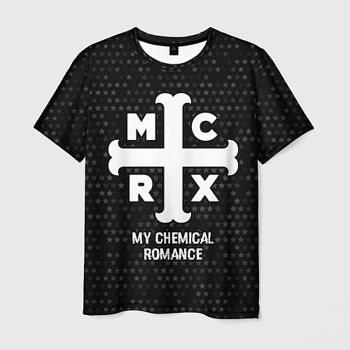 Мужская футболка My Chemical Romance glitch на темном фоне / 3D-принт – фото 1